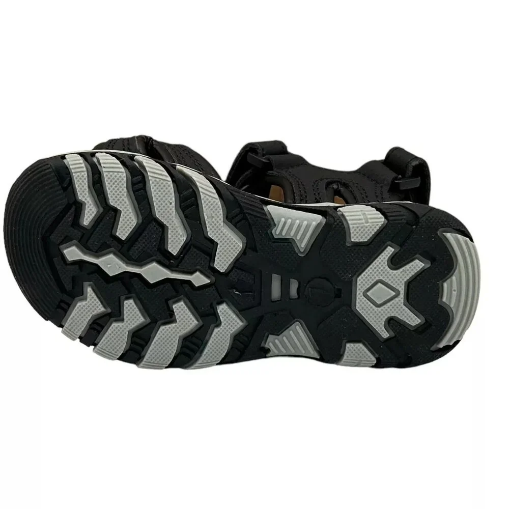 Khombu Toddler Boy's Strappy Sandals Size 7 Black Sporty Style Adjustable Straps